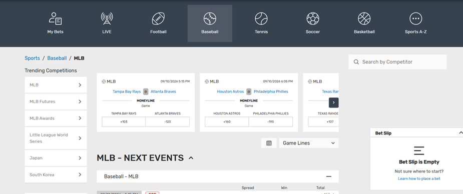 Live betting at Bovada.lv