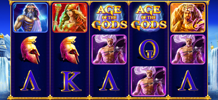 Age of the Gods slot reels from PlayTech