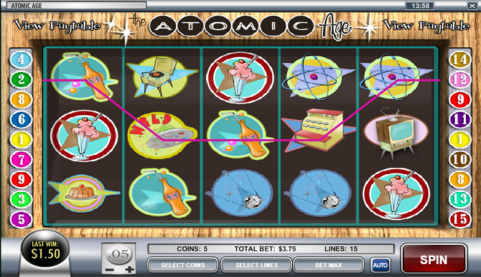 Atomic Age slot reels from Rival Gaming
