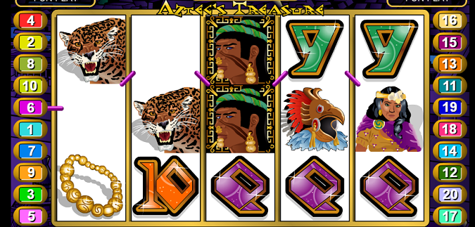 Aztec's Treasure slot reels from RealTime Gaming