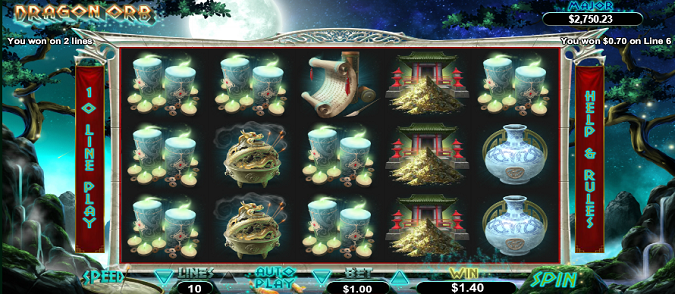 Dragon Orb slot reels from RealTime Gaming
