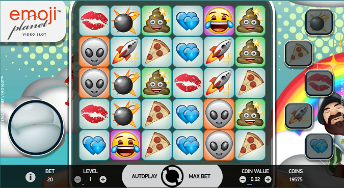 Emoji Planet slot 5x6 grid from NetEnt