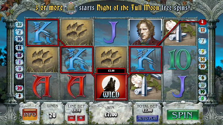 Full Moon Fortunes slot reels from Ash Gaming