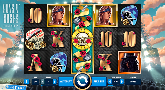 Guns N' Roses slot reels from NetEnt