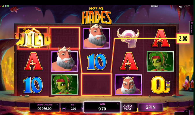 Hot as Hades slot reels from MicroGaming