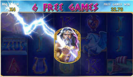 King of Olympus free spins on the reels - Age of the Gods slot from PlayTech
