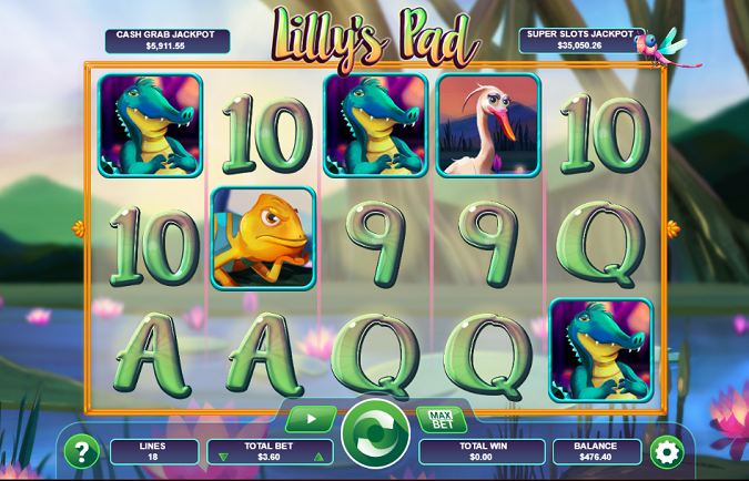 Lilly's Pad slot reels from Arrows Edge