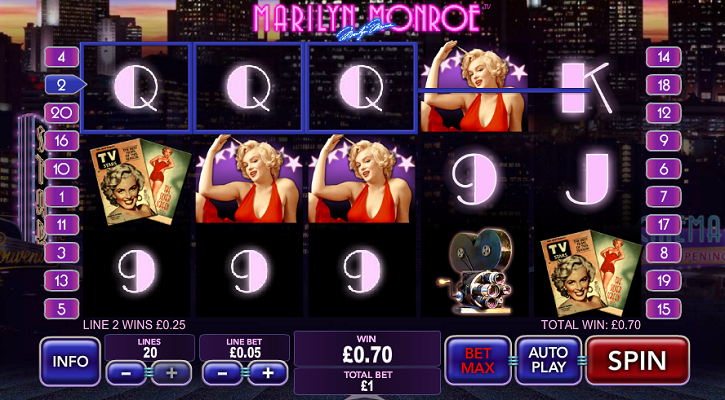 Marilyn Monroe slot reels from PlayTech