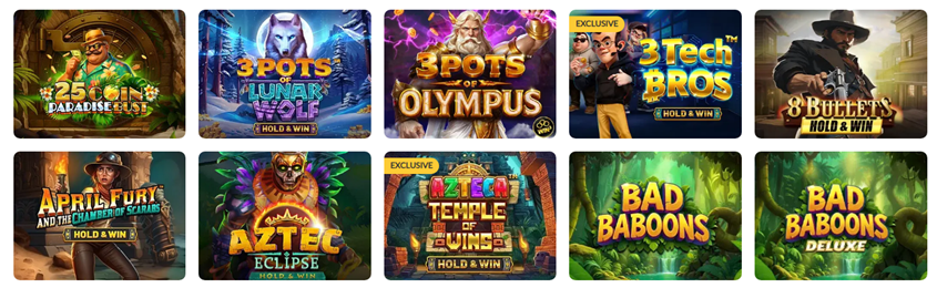 Hold and Win video slots at Slots.lv Casino