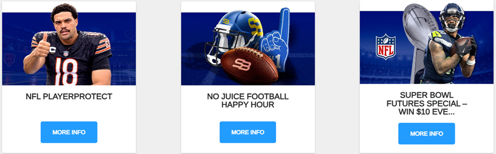Sportsbetting.ag promos tab with current deals and free bets